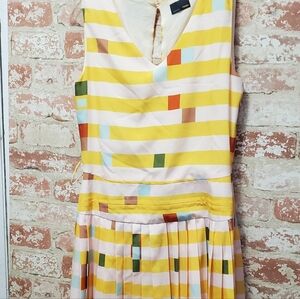 FENDI dress Striped Checkered Print Fitted At Waist